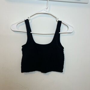 Bozzolo Black Textured Tank Top